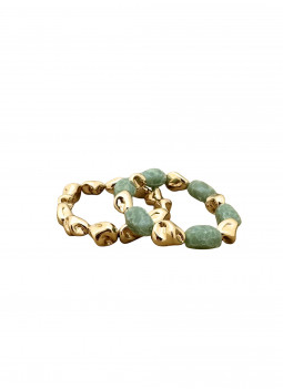 PULSEIRA VERDE E DOURADA