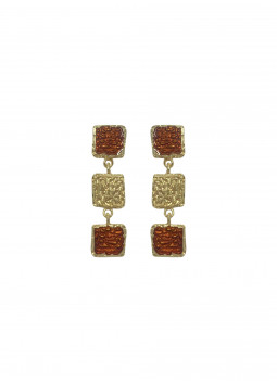 BOUCLE D’OREILLE TERRACOTTA ET DORÉE