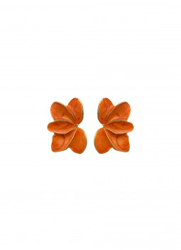 ORANGE FLOWER EARRING