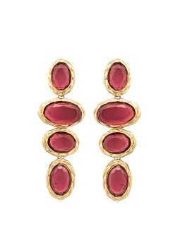 RED OVAL EARRING