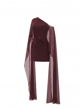 KURZES BORDEAUXFARBENES KLEID