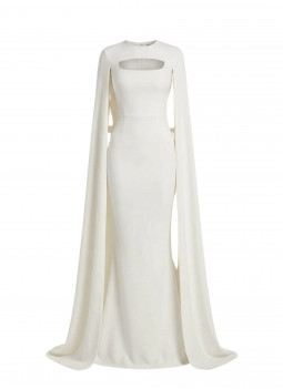 LANGES WEISSES KLEID MIT UMHANG