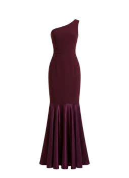 BORDEAUXFARBENES KLEID
