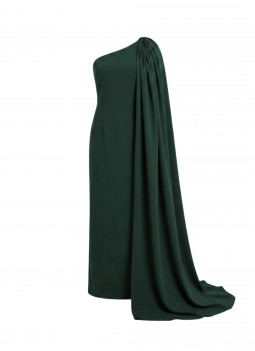 VESTITO VERDE CON MANTELLA