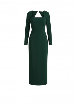 VESTIDO MIDI VERDE MANGA