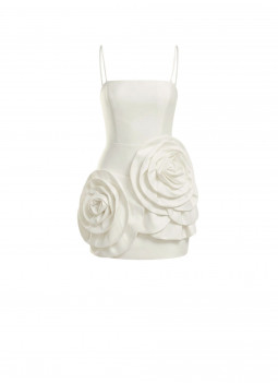 STRUCTURED WHITE DRESS WITH FLOWERS