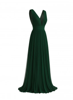 VESTIDO PLISADO VERDE