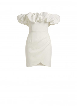 WEISSES KLEID MIT VOLANT