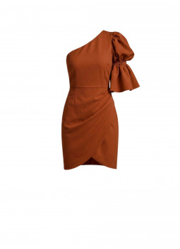VESTITO CORTO TERRACOTTA