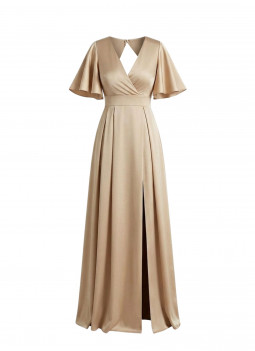 LANGE BEIGE KLEID