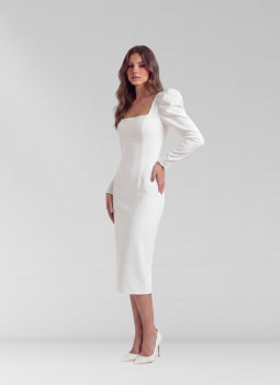 WHITE MIDI DRESS