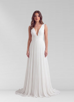 ROBE PLISSÉE BLANCHE