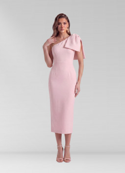 VESTIDO MIDI ROSA LAÇO