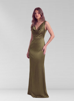 ROBE LONGUE VERT SÉCHÉ