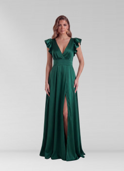 ROBE LONGUE VERT FEUILLES