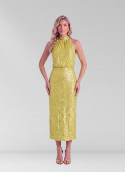 VESTIDO LANTEJOULAS AMARELO