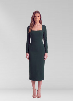 VESTITO MIDI VERDE MANICHE