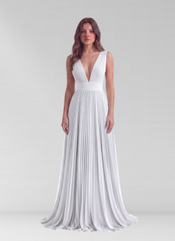 ROBE PLISSÉE BLANCHE