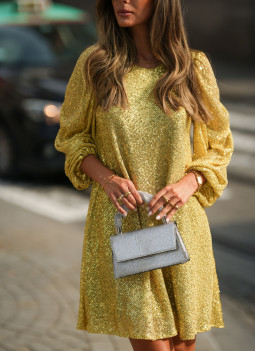 OUTLET | VESTIDO DE LENTEJUELAS AMARILLO