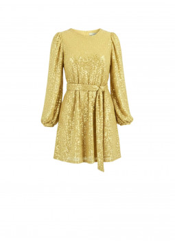 VESTIDO DE LENTEJUELAS AMARILLO