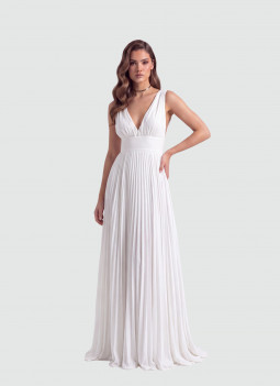 VESTITO PLISSETTATO BIANCO