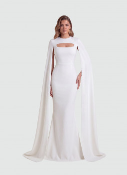 LANGES WEISSES KLEID MIT UMHANG