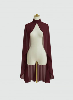 BORDEAUX CAPE WITH COLLAR