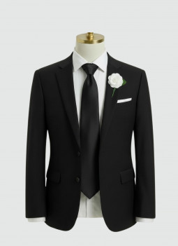 BLACK SATIN TIE