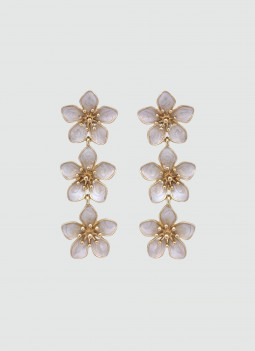BOUCLE D’OREILLE LONGUE BEIGE