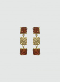 BOUCLE D’OREILLE TERRACOTTA ET DORÉE