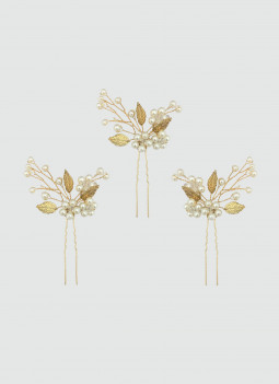 SET OF GOLDEN HAIR CLIPS