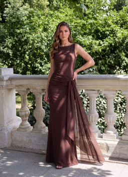 ROBE LONGUE MARRON