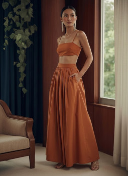 FALDA TERRACOTA CAMBRAY