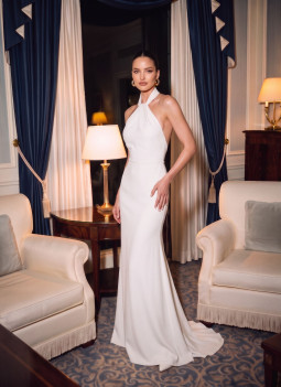 VESTITO DA SPOSA CON SCOLLO HALTER