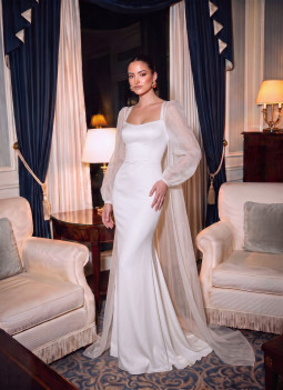 VESTIDO NOIVA COM CAPA ORGANZA