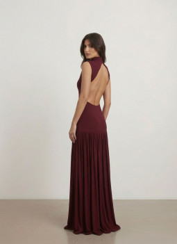 VESTIDO LONGO BORDEAUX