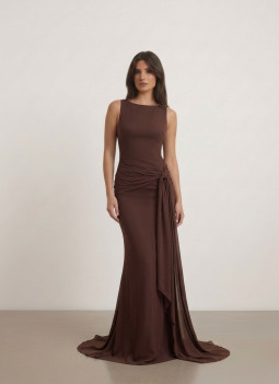 VESTITO LUNGO MARRONE