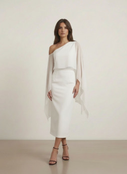 WEISSES MIDI-KLEID