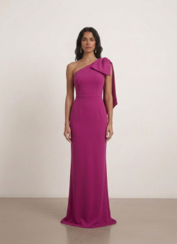 VESTITO LUNGO FUCSIA FIOCCO