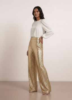 CALÇA LANTEJOULAS DOURADAS