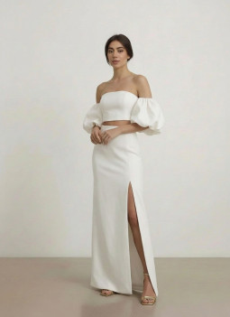 COMPLETO TOP E GONNA MIDI SPOSA