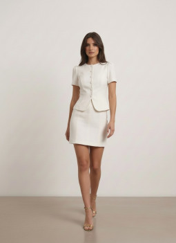 CONJUNTO DE BLAZER Y FALDA DE NOVIA