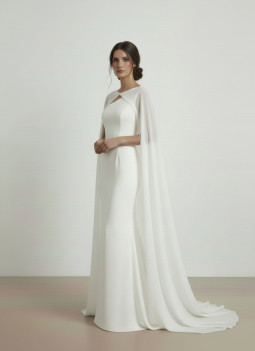 WHITE LONG CAPE