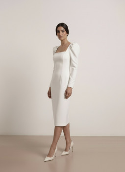 WEISSES MIDI-KLEID