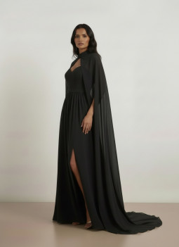 BLACK LONG CAPE