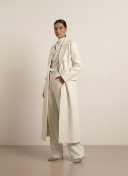 MANTEAU EN LAINE PERLE