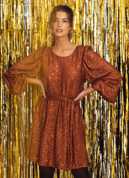 TERRACOTTA SEQUIN DRESS | LAST UNITS