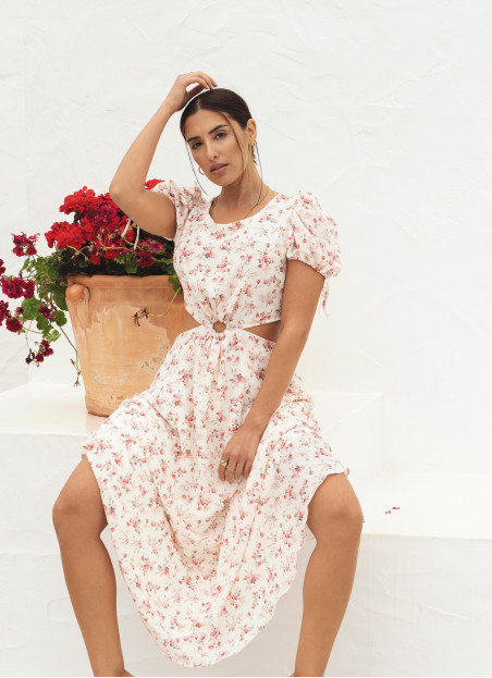 ÚLTIMOS - VESTIDO MIDI FLORIDO