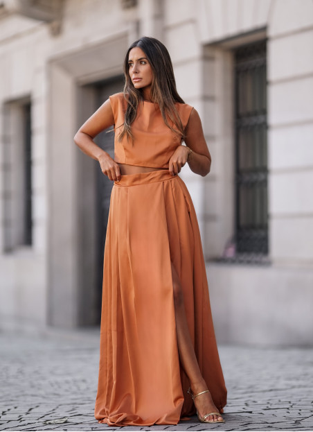 JUPE LONGUE TERRACOTTA