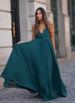 PLEATED GREEN DRESS | LAST UNITS